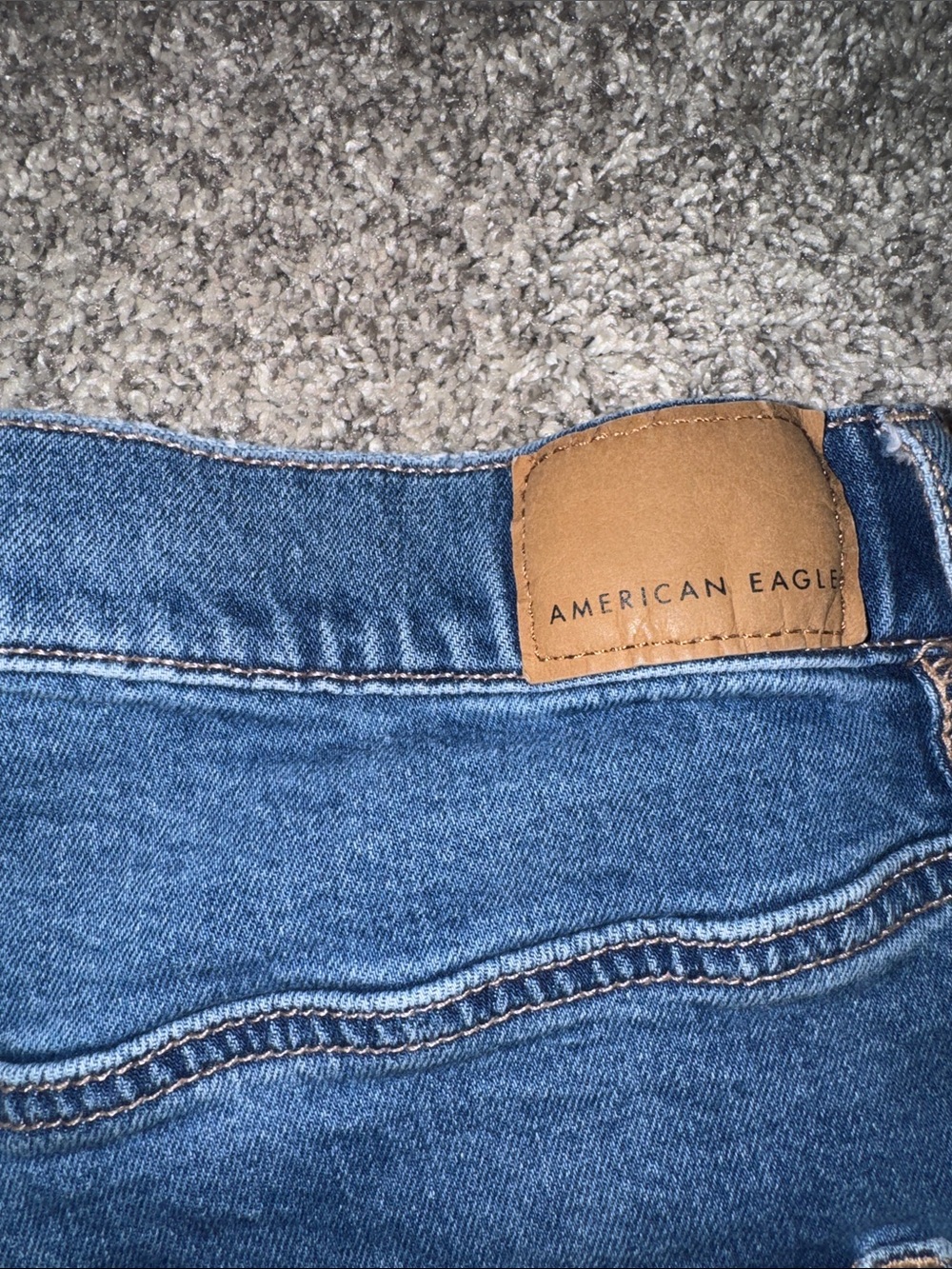 American Eagle Outfitters Dark Blue High-Rise Denim Shorts - Picture 2 of 5